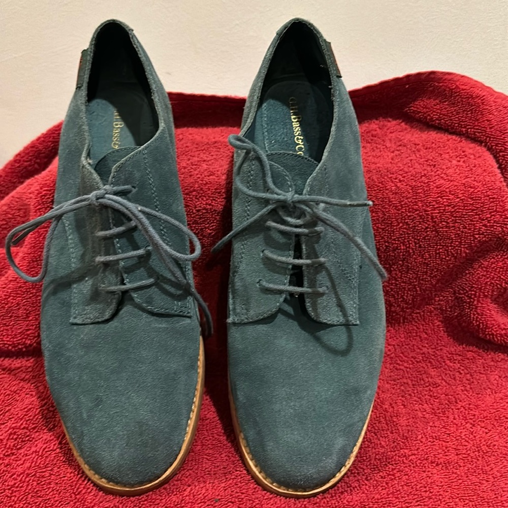 G.H. Bass Green Suede Ely-2 Atlantic Oxford style lace up size 10